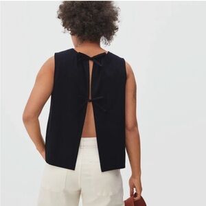 EVERLANE Black Tie-Back Tank Top Size Small